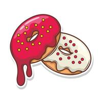 heerlijk donut vector hand- trek illustratie