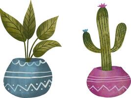 kamerplant Aan pot waterverf illustratie vector