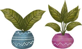 kamerplant Aan pot waterverf illustratie vector