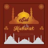 eid al-fitr mubarak Islamitisch groet kaart, sociaal media post sjabloon, vector illustratie