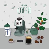 koffie tijd grafisch ontwerp set. vector illustratie.