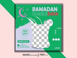 Ramadan kareem gezond sap menu sociaal media post vector