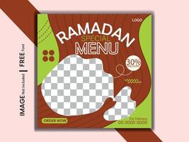 Ramadan kareem gezond voedsel menu sociaal media post vector