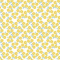 bloemen millefleur naadloos patroon. schattig klein geel bloem ornament. naief kunst weide bloemen achtergrond. tekening stijl vector illustratie voor textiel, behang, omhulsel papier.