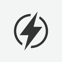 bliksem, elektrisch vermogen vector logo ontwerpelement. energie en donder elektriciteit symbool concept.