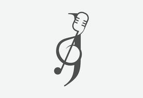 muziek- icoon met laatste j logo ontwerp creatief concept vector
