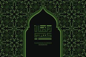 Ramadan kareem Islamitisch ontwerp met Arabisch patroon en schoonschrift vector