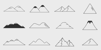 reeks icoon berg lijn kunst logo gemakkelijk vector illustratie sjabloon icoon grafisch ontwerp