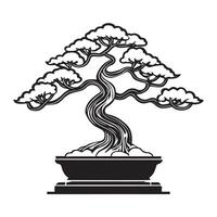 hand- getrokken illustratie van bonsai boom vector