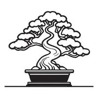 hand- getrokken illustratie van bonsai boom vector