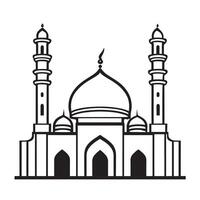 hand- getrokken illustratie van moskee vector