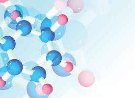 achtergrond met abstract moleculen of atomen. wetenschap of medisch moleculair structuur. vector