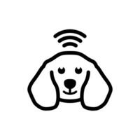 hond logo met signaal, ontwerp element voor logo, poster, kaart, banier, embleem, t shirt. vector illustratie.