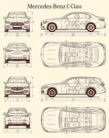 mercedes benz c klasse 2021 auto blauwdruk vector