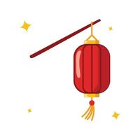vlak illustratie van traditioneel Chinese lantaarn vector geïsoleerd Aan een wit achtergrond.