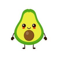 schattig grappig avocado fruit karakter. vector tekenfilm kawaii karakter illustratie