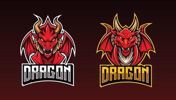 draak esport gaming logo. reeks van draak mascotte ontwerp vector