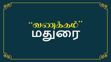 vanakkam madurai middelen Hallo madurai typografie vector illustratie