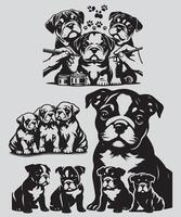 prachtig bulldog silhouet vector