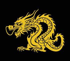 Chinese draak minimalistische logo en silhouet vector Aan wit achtergrond