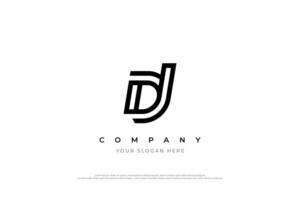 eerste brief dj monogram logo ontwerp vector
