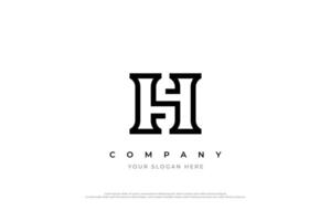 minimaal brief sh of hs logo ontwerp vector