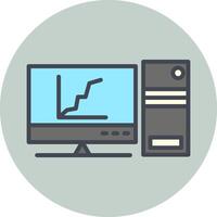 diagram lijn scherm vector icoon