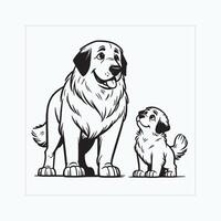 ai gegenereerd anatolisch herder hond familie clip art illustratie vector