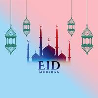 mooi eid mubarak Islamitisch achtergrond voor uw vieringen vector