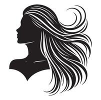 vrouw met haar- vector, silhouet van een meisje, silhouet van een meisje vector