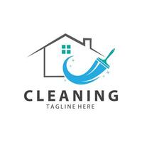 schoonmaak logo schoonmaak huis logo schoonmaak venster logo vector ontwerp