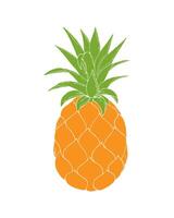 ananas kleurrijk geïsoleerd Aan wit achtergrond, Nee contour, een fruit hand- getrokken. vector