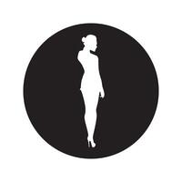 silhouet van vrouw model- icoon vector