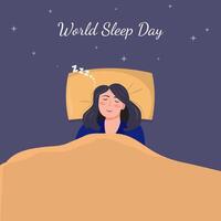 wereld slaap dag vector. wereld slaap dag met nacht situatie achtergrond. vector