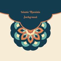 mooi Islamitisch bloem mandala met wijnoogst getrokken achtergrond vector