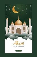 eid mubarak Islamitisch festival instagram verhaal vector