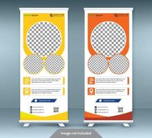 bedrijf rollen omhoog. standee ontwerp. banier sjabloon. presentatie en brochure folder vector