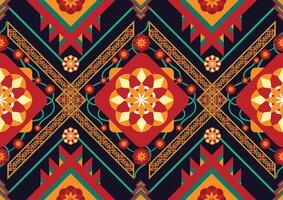 oosters etnisch naadloos patroon traditioneel achtergrond ontwerp voor tapijt, behang, kleding, inpakken, batik, kleding stof, vector illustratie borduurwerk stijl.