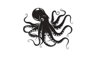 ai gegenereerd zwart silhouet Octopus vector