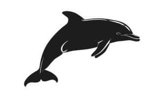 ai gegenereerd vector dolfijn zwart silhouet achtergrond