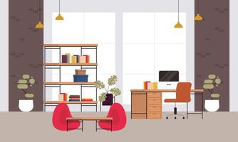 creatief en modern werkplek. modern minimalistische leeg kantoor interieur concept illustratie vector