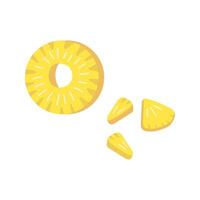 schattig single hand- getrokken stuk van ananas. voor menu of recept. hand- getrokken vector vlak illustratie, geïsoleerd Aan wit backdrop