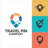 reizen plaats pin logo verzameling vector