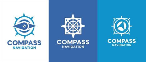 kompas logo verzameling met 3 vormen vector