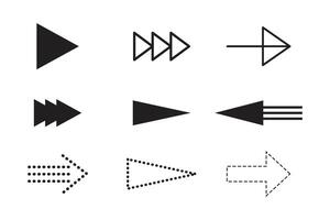 verschillend pijlen voor richting, element en icoon vector