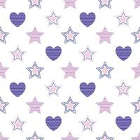 roze en Purper hart en ster naadloos patroon achtergrond voor omhulsel en behang vector