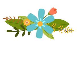 bloemen clip art van bloemen en bladeren. romantisch botanisch vector arrangement voor bruiloft, groet, en Valentijn kaart ontwerp vector