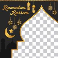 Ramadan kareem groet sociaal media na. vector illustratie.