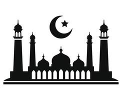 Islamitisch moskee silhouet vector illustratie