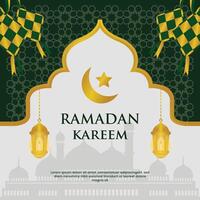 Ramadan kareem sociaal media sjabloon vector illustraties